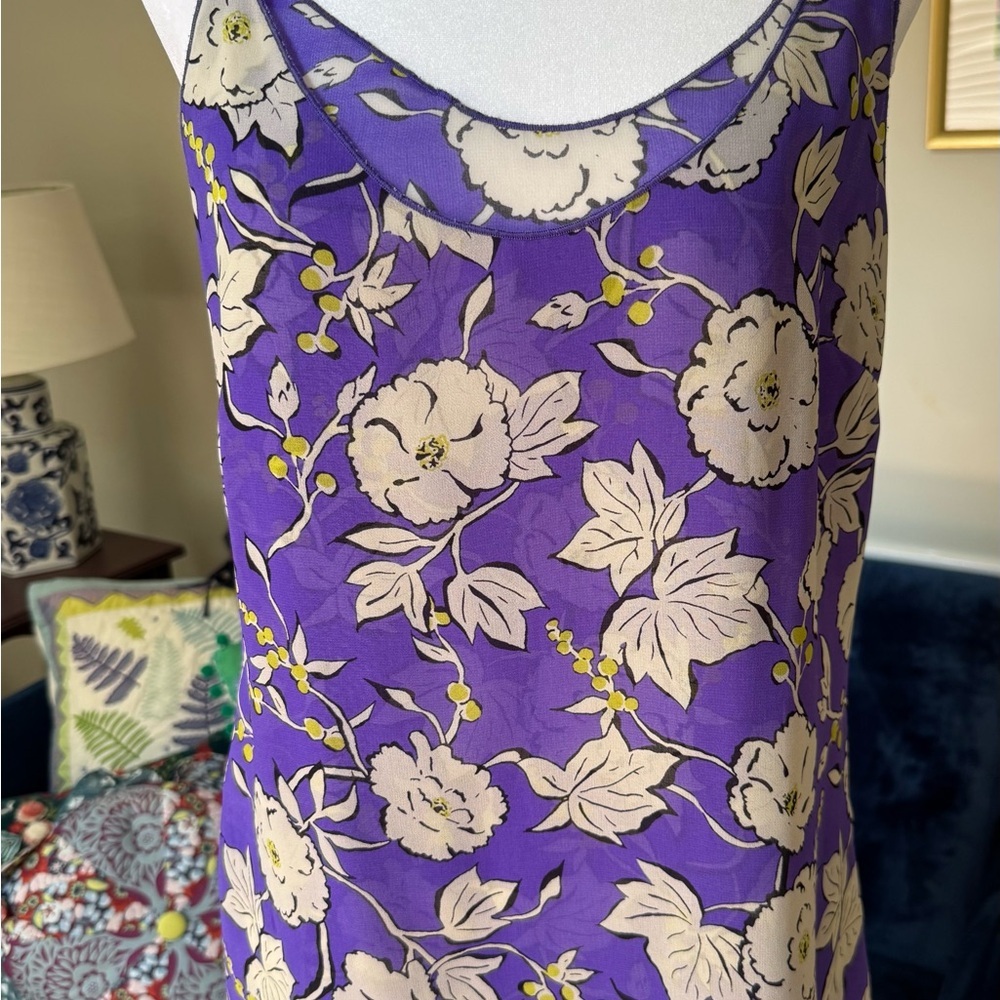CABI Floral Purple Women's Top style 5544 - Picture 2 of 8